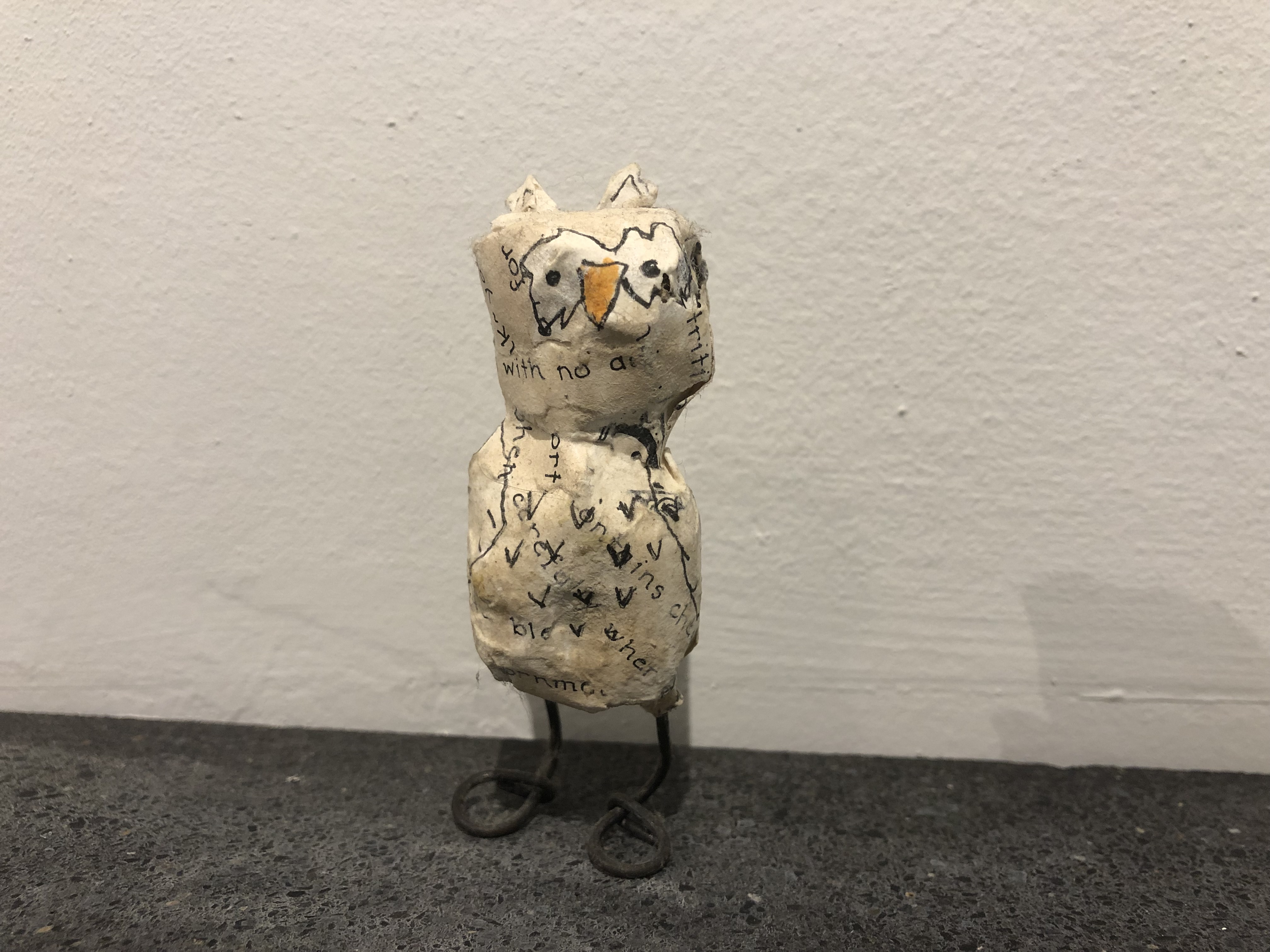 Paper-mache small owl.